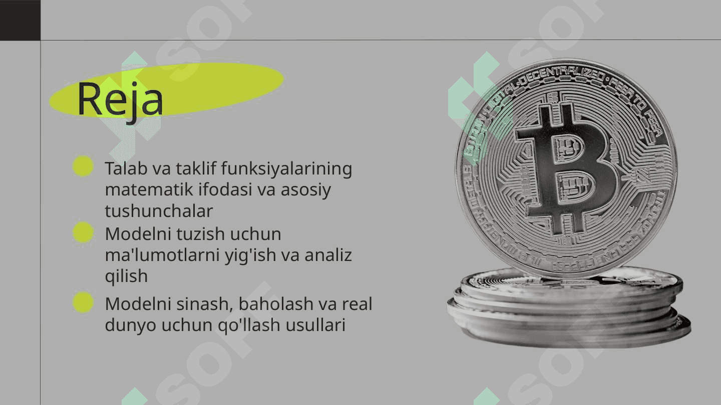 Mahsulotga bo'lgan talab va taklifning ekonometrik modelini tuzish 2