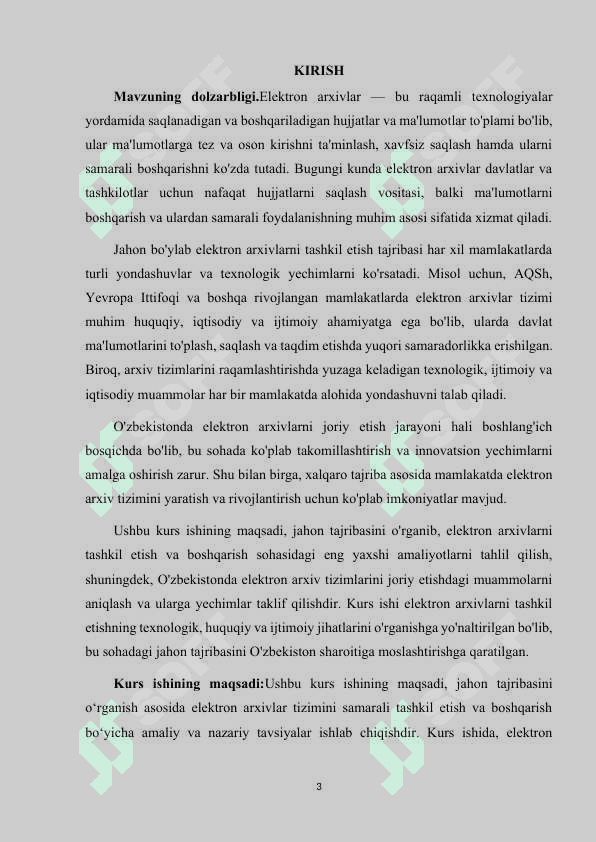 ELEKTRON ARXIVLAR FAOLIYATINI YO'LGA QO'YISH BO'YICHA JAHON TAJRIBASI 3