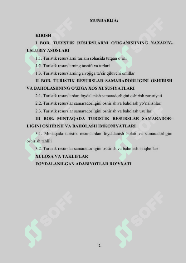 TURISTIK RESURSLAR 2