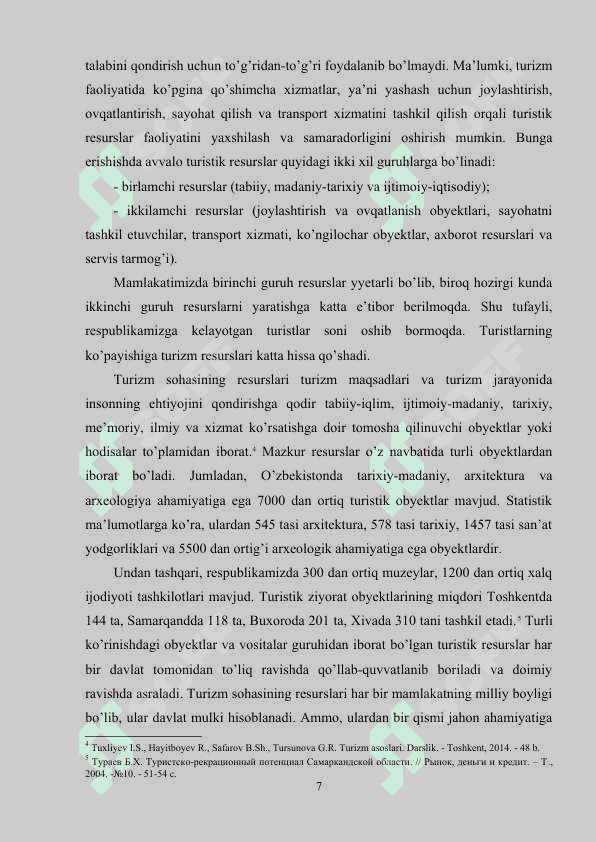 TURISTIK RESURSLAR 7