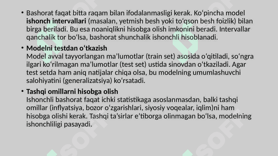 Bashorat kо‘rsatkichlarining ishonchliligini baholash hamda bashoratlashdagi kamchiliklar 3