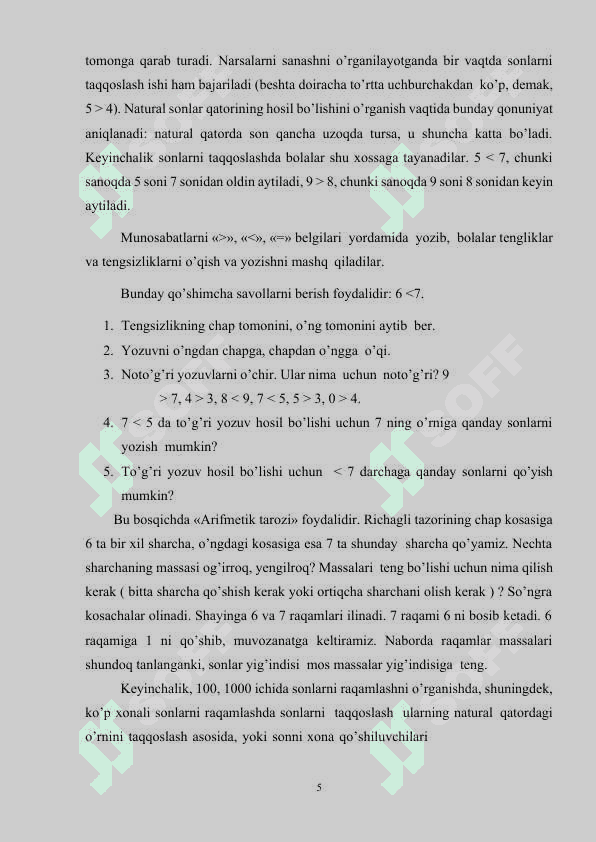 Tenglama va uni yechishga oʻrgatish 5