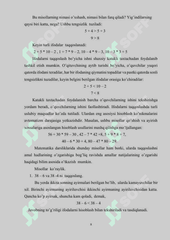 Tenglama va uni yechishga oʻrgatish 8