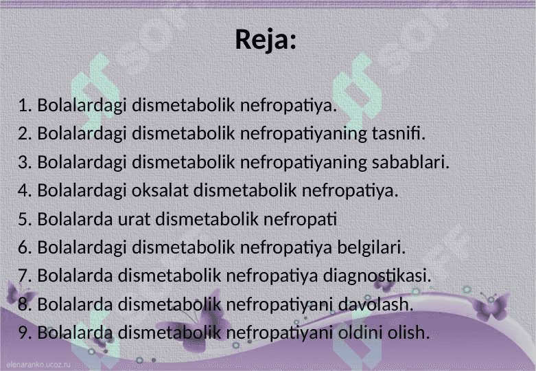 Dismetabolik nefropatiyalar 2