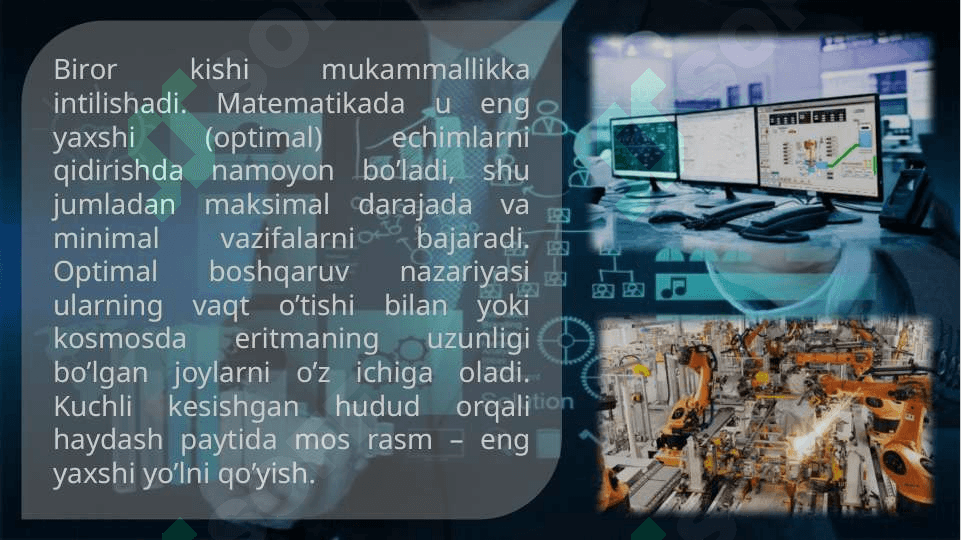 Optimal boshqarish sistemalarini nazariyasi usullari. Optima 3