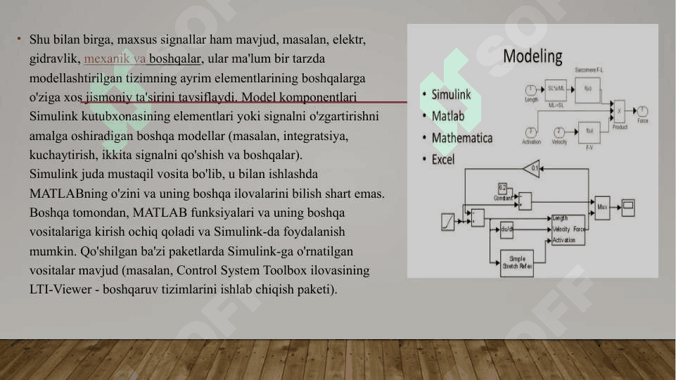 Simulink qism dasturtsdagi bloklarning xususiyatlari 4