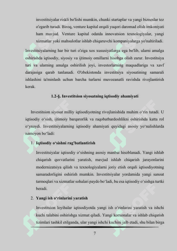 O‘zbekistonda investitsion siyosat 7