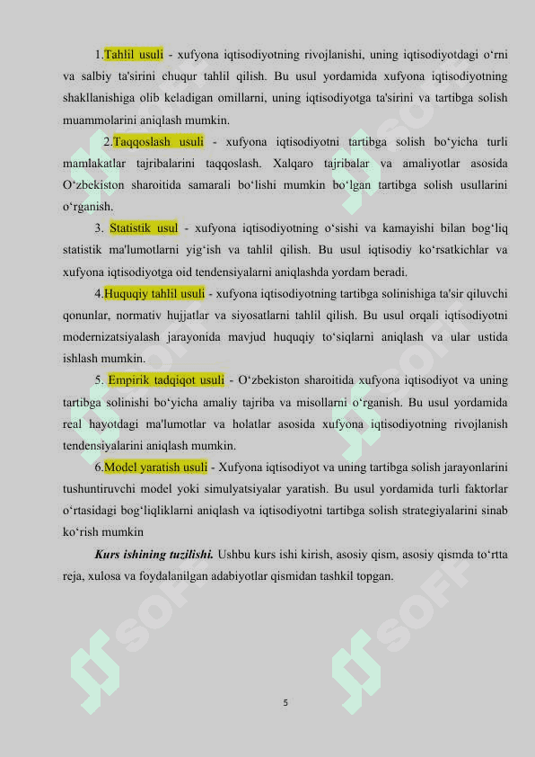 Iqtisodiyotni modernizatsiyalash sharoitida xufyona iqtisodiyot va uni tartibga solish yo‘llari 5