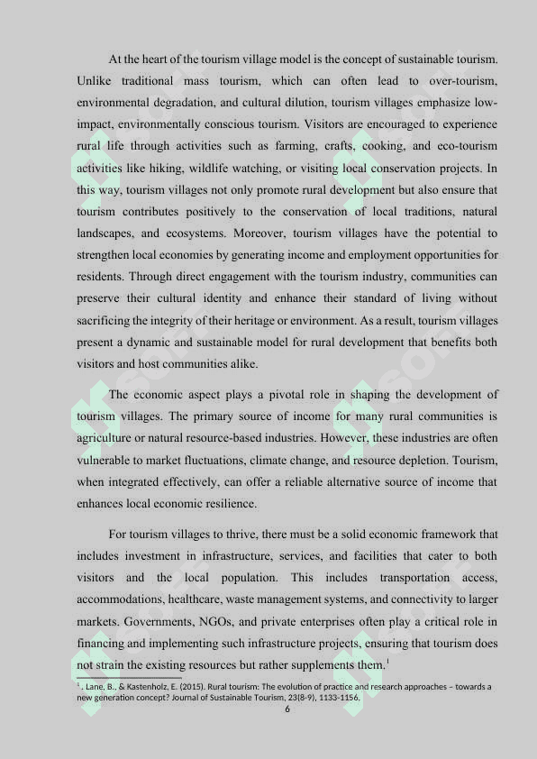 Prospects for the Development of Tourism Villages 6