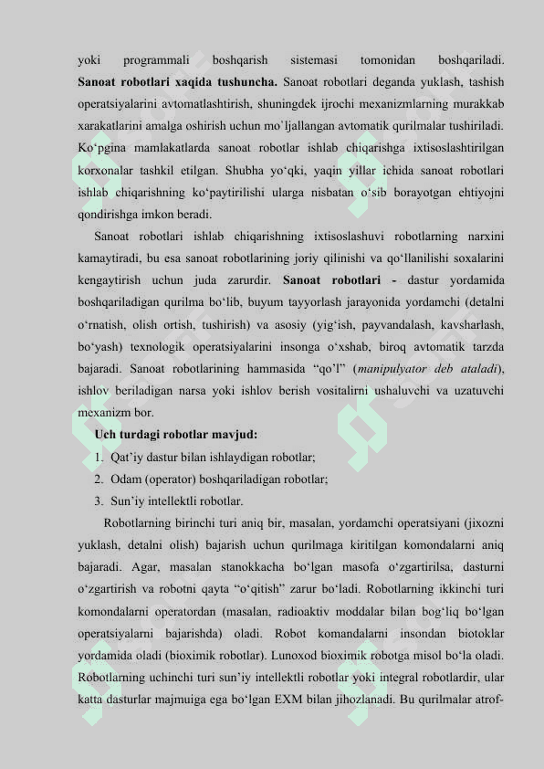 ROBOTLASHTIRILGAN TEXNOLOGIK KOMPLEKSLAR 3