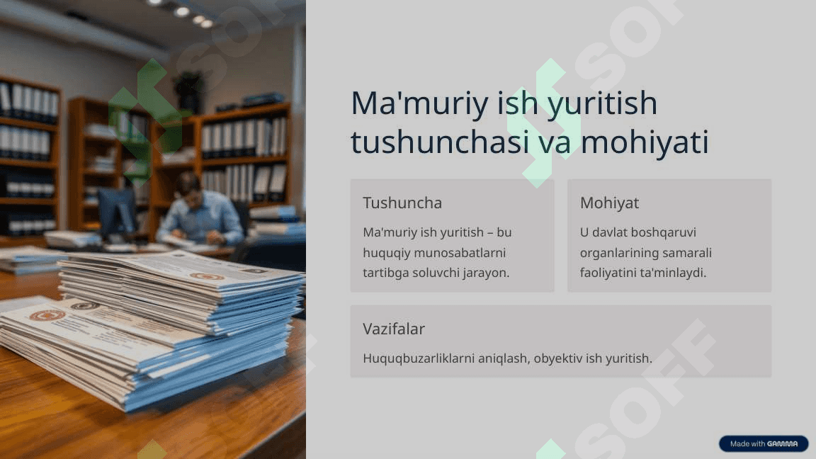 Ma'muriy ish yuritishning umumiy tasnifi 2