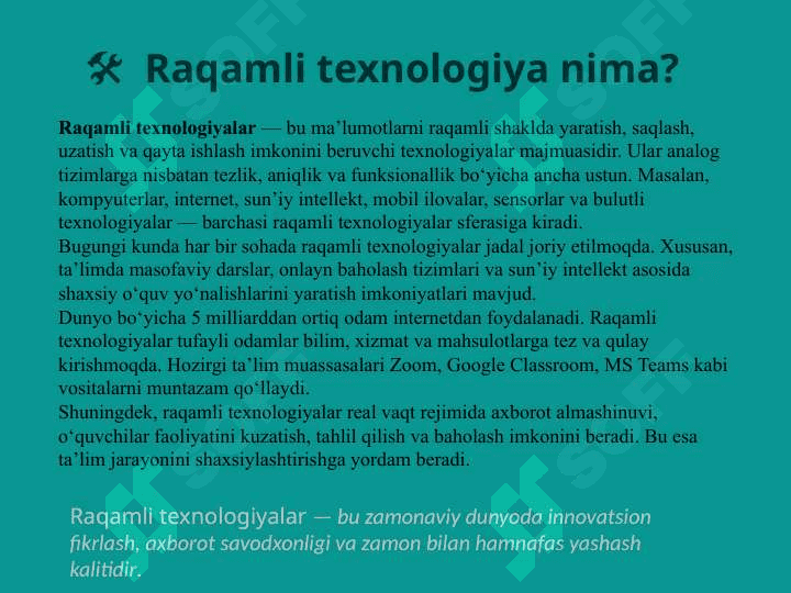 Raqamli texnologiyalar va ularning ta'lim jarayonidagi ahamiyatiahamiyati 2