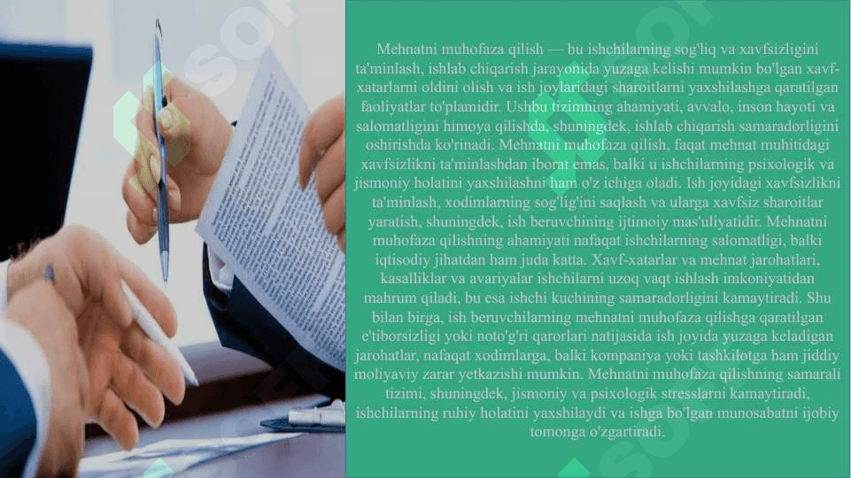 Mehnatni muhofaza qilish sohasida ish beruvchilar va xodimlarning ijtimoiy hamkorligi 3
