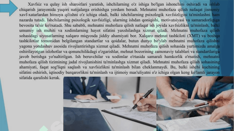 Mehnatni muhofaza qilish sohasida ish beruvchilar va xodimlarning ijtimoiy hamkorligi 4