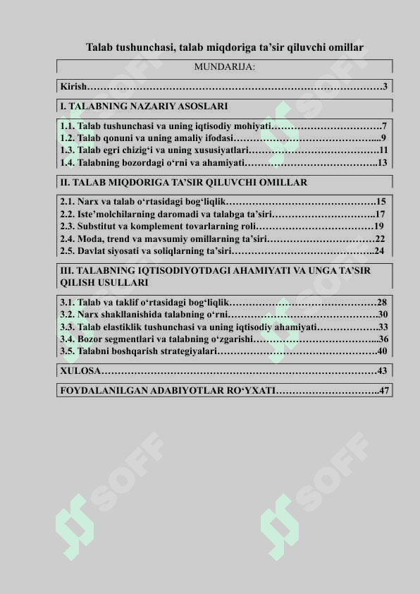 Talab tushunchasi, talab miqdoriga ta’sir qiluvchi omillar 2