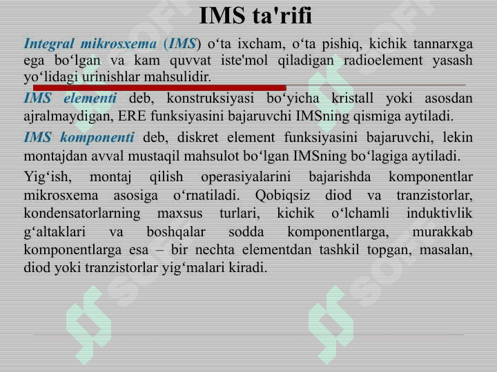 Integral mikrosxemalar va ularning sinflanishi 3