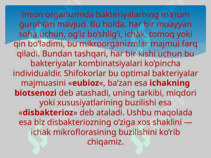 ICHAK DISBAKTERIOZI 4