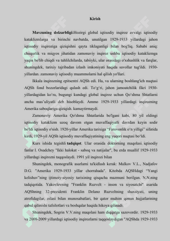 1929-1933 yillardagi iqtisodiy inqirozning yevropa mamlakatlariga ta'siri 2