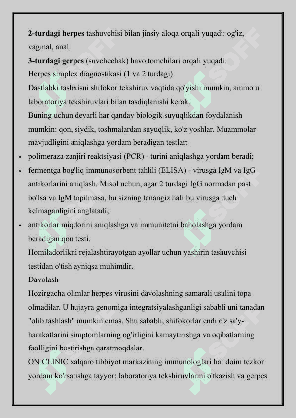 GERPESVIRUSLARNING  TIPLARI, TARQALISHI KASALLIK PATOGENEZI. 3