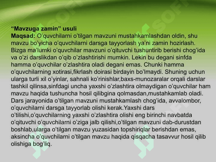 Tarix darslarini samaradorligini oshirish usullari 4