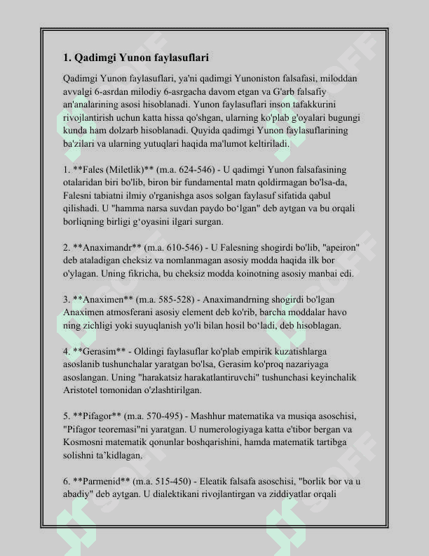 QADIMGI FAYLASUFLAR, YOZUVCHILAR VA SHIFOKORLAR 3