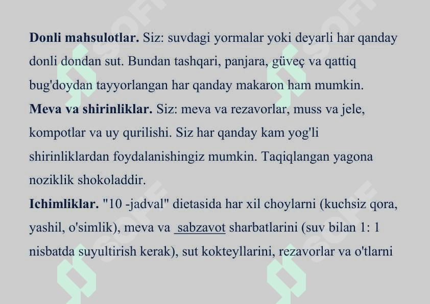 10-parhez sto'li. Diyet jadvali 10 yurak, qon tomirlari va asab tizimi kasalliklari uchun tibbiy ovqatlanish xususiyatlari 8