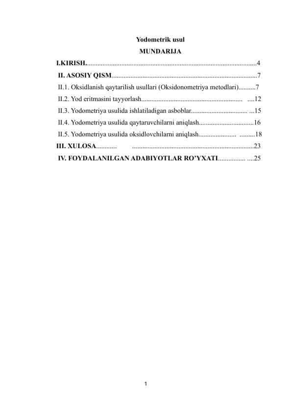 Yodometrik usul