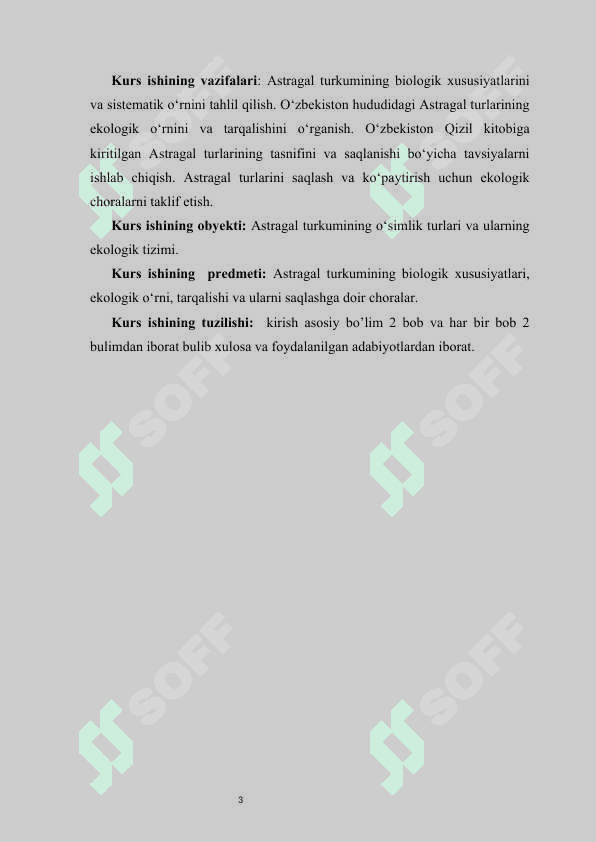 O‘zbekiston qizil kitobiga kiritilgan Astragal turkumi turlarining tasnifi  kurs ishi 5