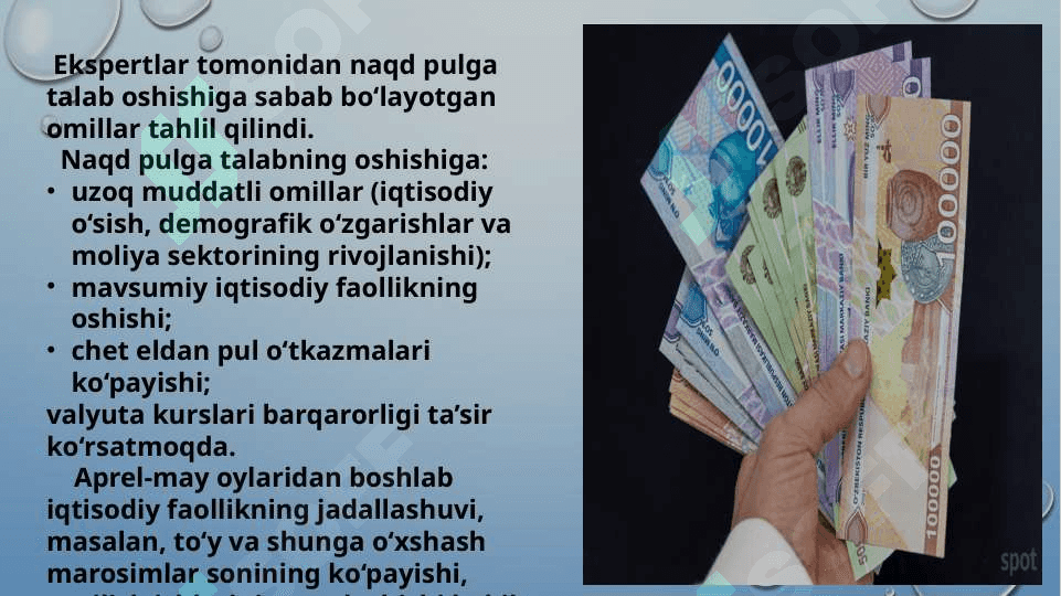 Naqd pullarga bo’lgan talabning ortishi va kamayishi pptx 4