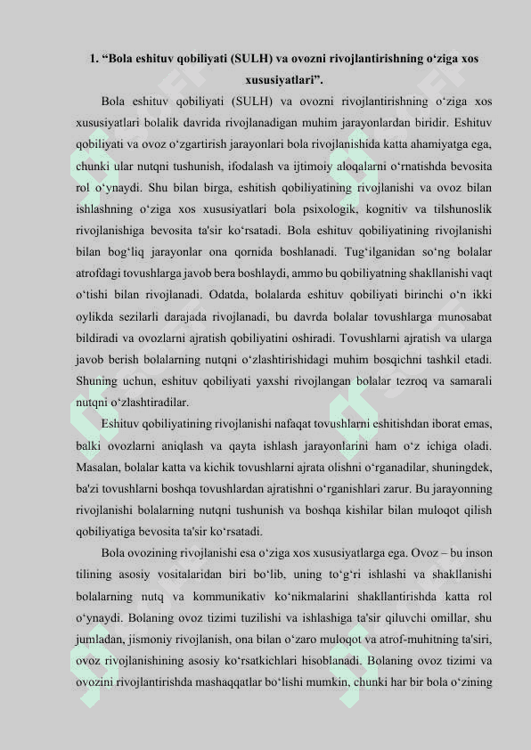 BOLA ESHITUV QOBILYATI (SULH) VA OVOZNI RIVOJLANTIRISHNING OʻZIGA XOS XUSUSIYATLARI. 2