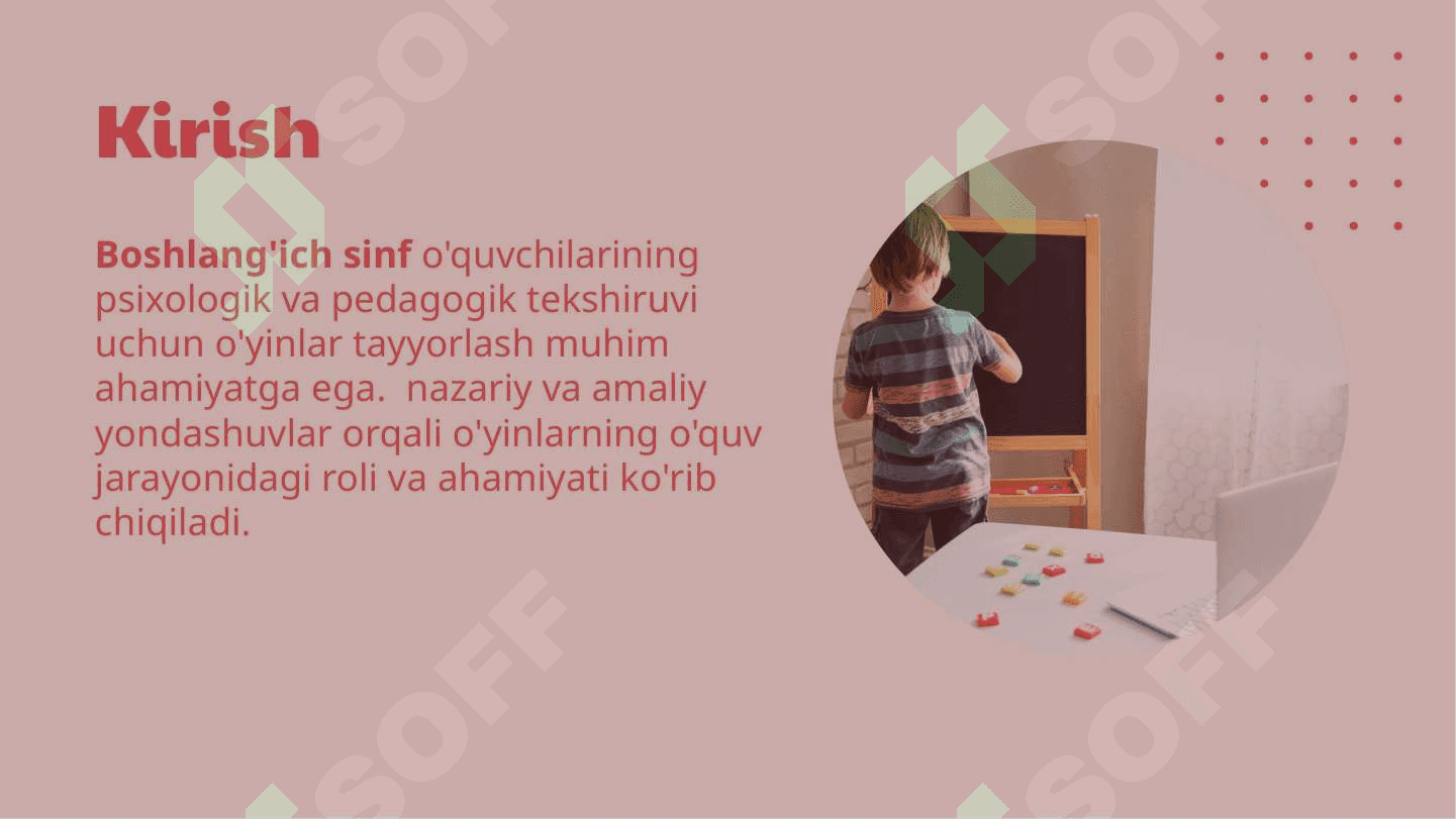 Boshlang'ich sinf o'quvchilarining psixologik va pedagogik tekshirish bo'yicha o'yinlar tayyorlash 2