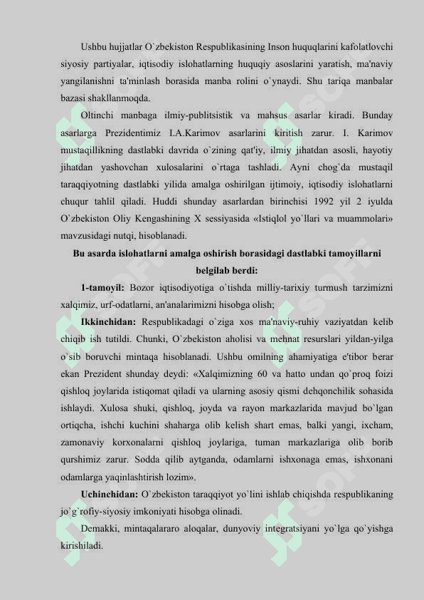 O`zbеkistonning mustaqil taraqqiyoti yillaridagi tarixiga oid yozma manbalar 8