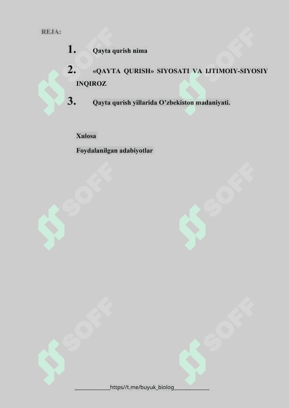 "Qayta qurish" siyosati va O'zbekiston 2