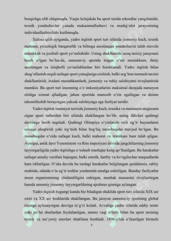 Yadro itqitishning rivojlanish tarixi. 7