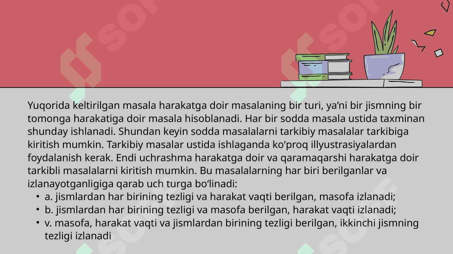 Harakatga doir masalalar yechish 6