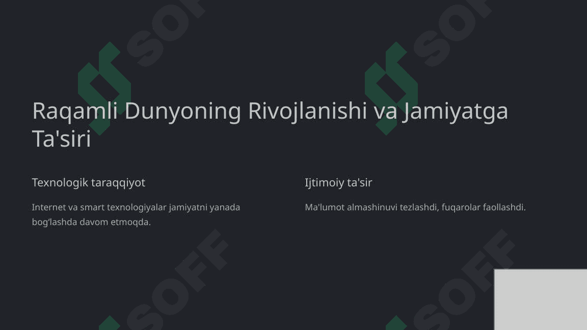 Raqamli dunyo va raqami fuqarolarning huquqlari 2