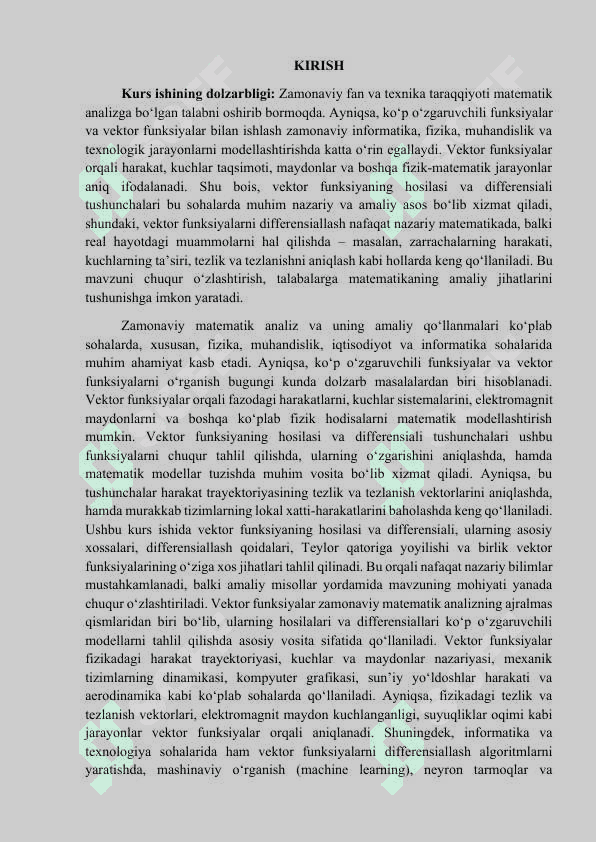 Vektor funksiyaning hosilasi va differensiali. Vektor  funksiyaning hosilasi. Vektor funksiyani differensiallash qoidasi. Vektor funksiyani Teylor qatoriga yoyish. Birlik (1) vektor funksiyaning xossalari. 4