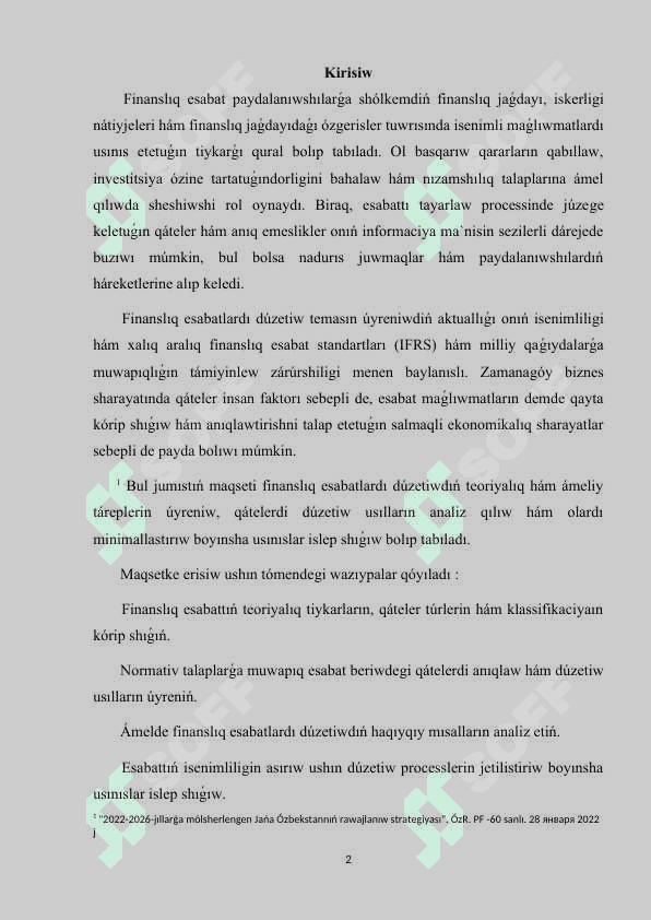 Finanslıq esabatlardı tayarlawdıń tiykarǵı principlerı 2