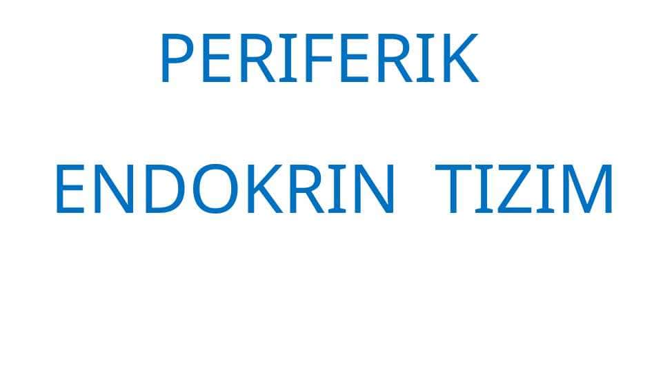 PERIFERIK ENDOKRIN TIZIM