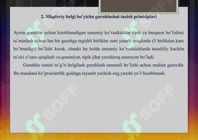 STATISTIK JAMLASH VA GURUHLASH 4