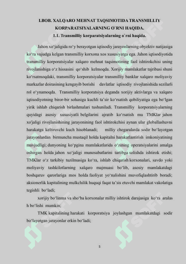 XALQARO MEHNAT TAQSIMOTIDA TRANSMILLIY KORPARATSIYALARNING O`RNI..docx 4