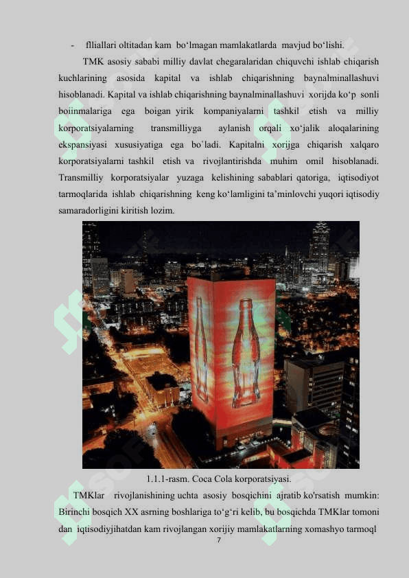 XALQARO MEHNAT TAQSIMOTIDA TRANSMILLIY KORPARATSIYALARNING O`RNI..docx 6
