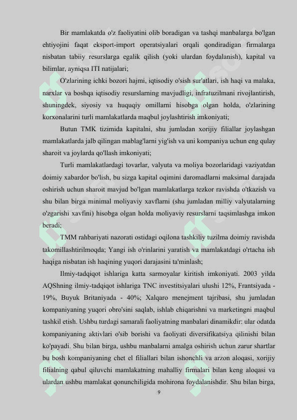 XALQARO MEHNAT TAQSIMOTIDA TRANSMILLIY KORPARATSIYALARNING O`RNI..docx 8