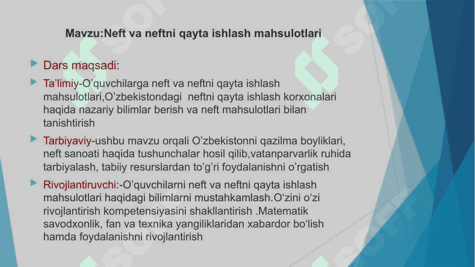 Kimyo Neft va neftni qayta ishlash mahsulotlari 2