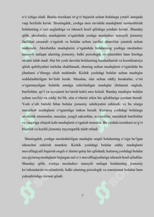 Akrobatika mashqlarini bajarishga o‘rgatish metodikasi 7