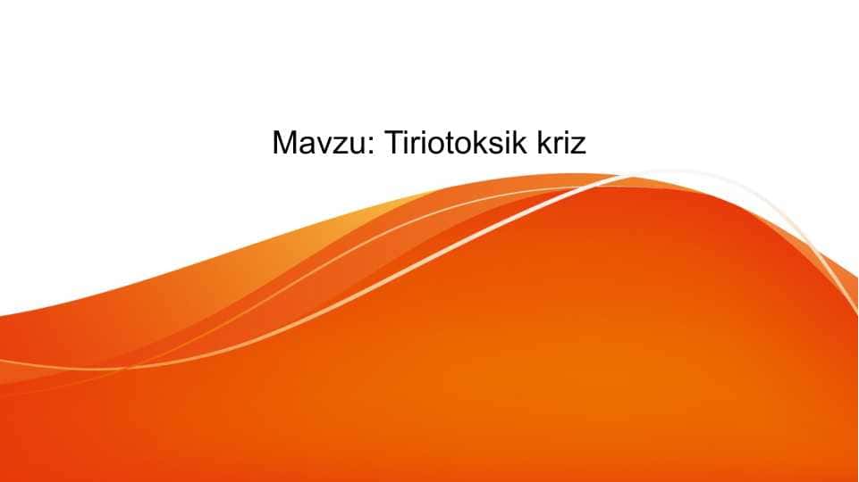 Tiriotoksik kriz 1