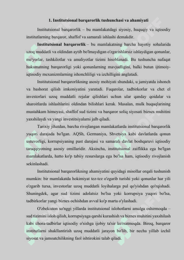 Institutsional barqarorlik va iqtisodiy o‘sish 4