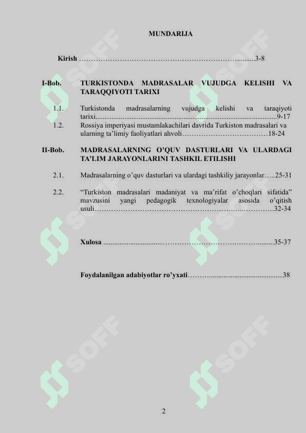 Turkistonda madrasalar taraqqiyoti tarixi va ularning ma’rifat o’choqlari sifatidagi ahamiyati 2