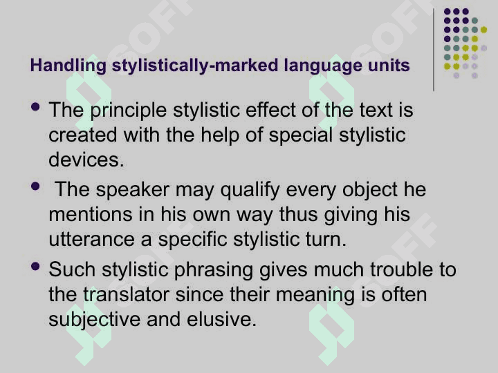 STYLISTIC ASPECTS OF TRANSLATION 4