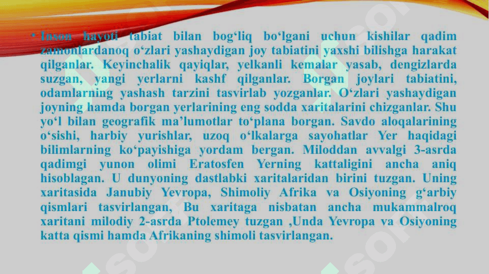 Geografik kashfiyotlar va hozirgi zamon geografiyasi 3